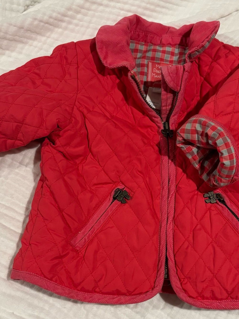 Jacadi Red Quilted Girls' Puffer Jacket